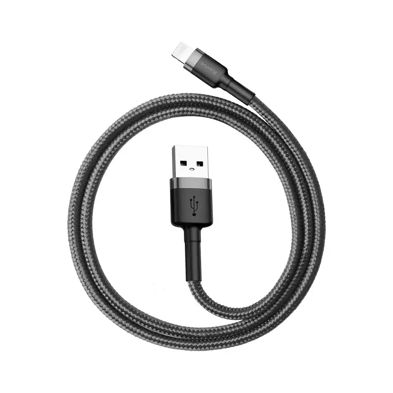 کابل 0.5 متری USB به Lightning بیسوس مدل Baseus Cafule Cable durable nylon cord USB / Lightning QC3.0 2.4A